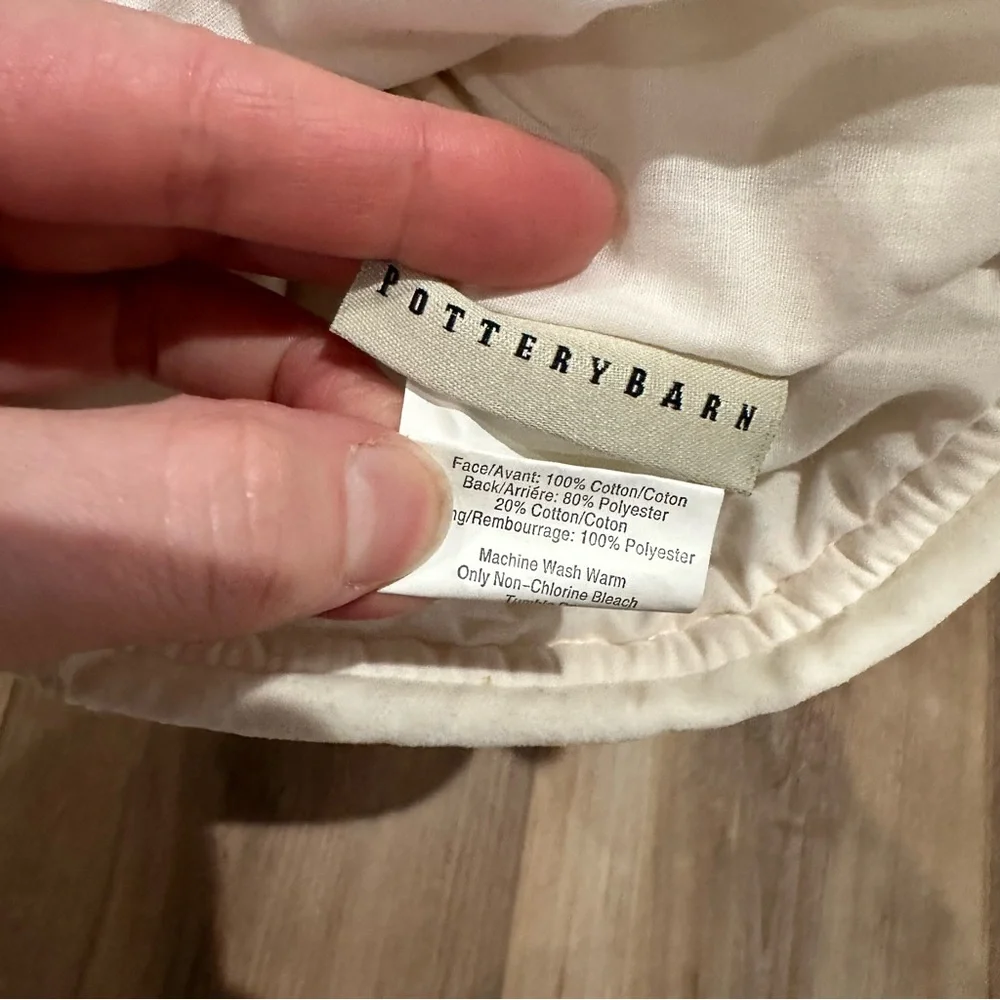 Pottery Barn Ivory Channel Quilted Velvet Stockings Embroidered Lily